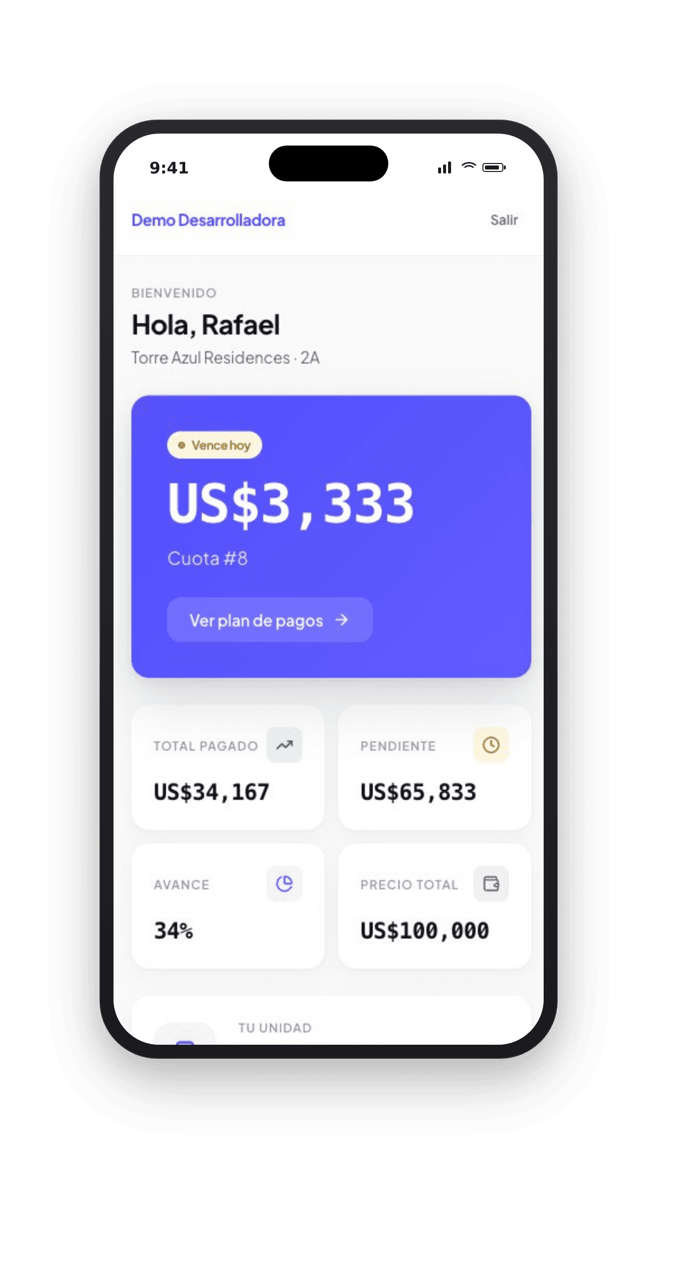 Portal de Clientes en celular